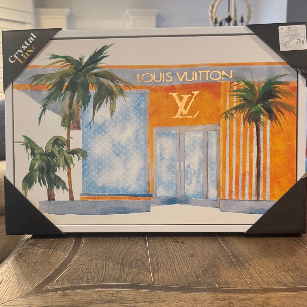 Crystal Luxe Designer Storefront  Orange and Blue Art Print